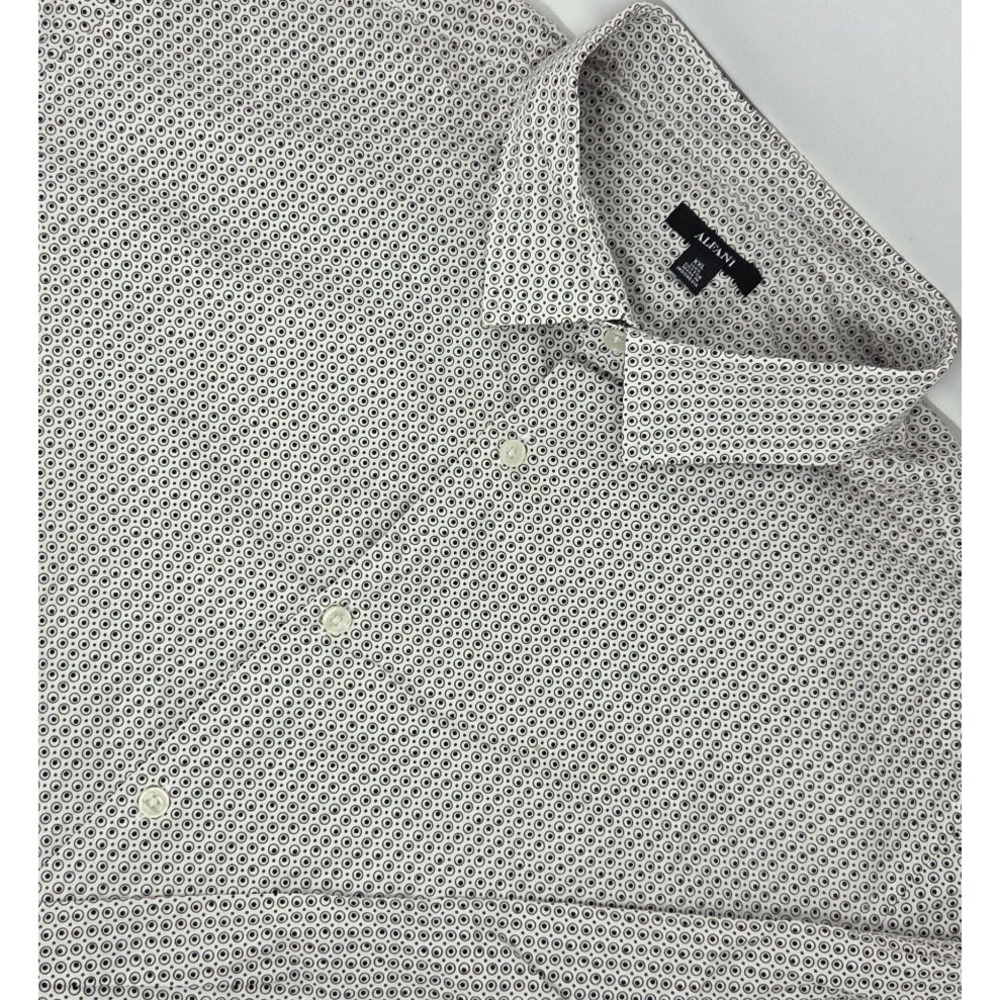 NEW Alfani Mens Multicolor Geometric AOP Long Sleeve Button Up Shirt XXL 2XL NWT